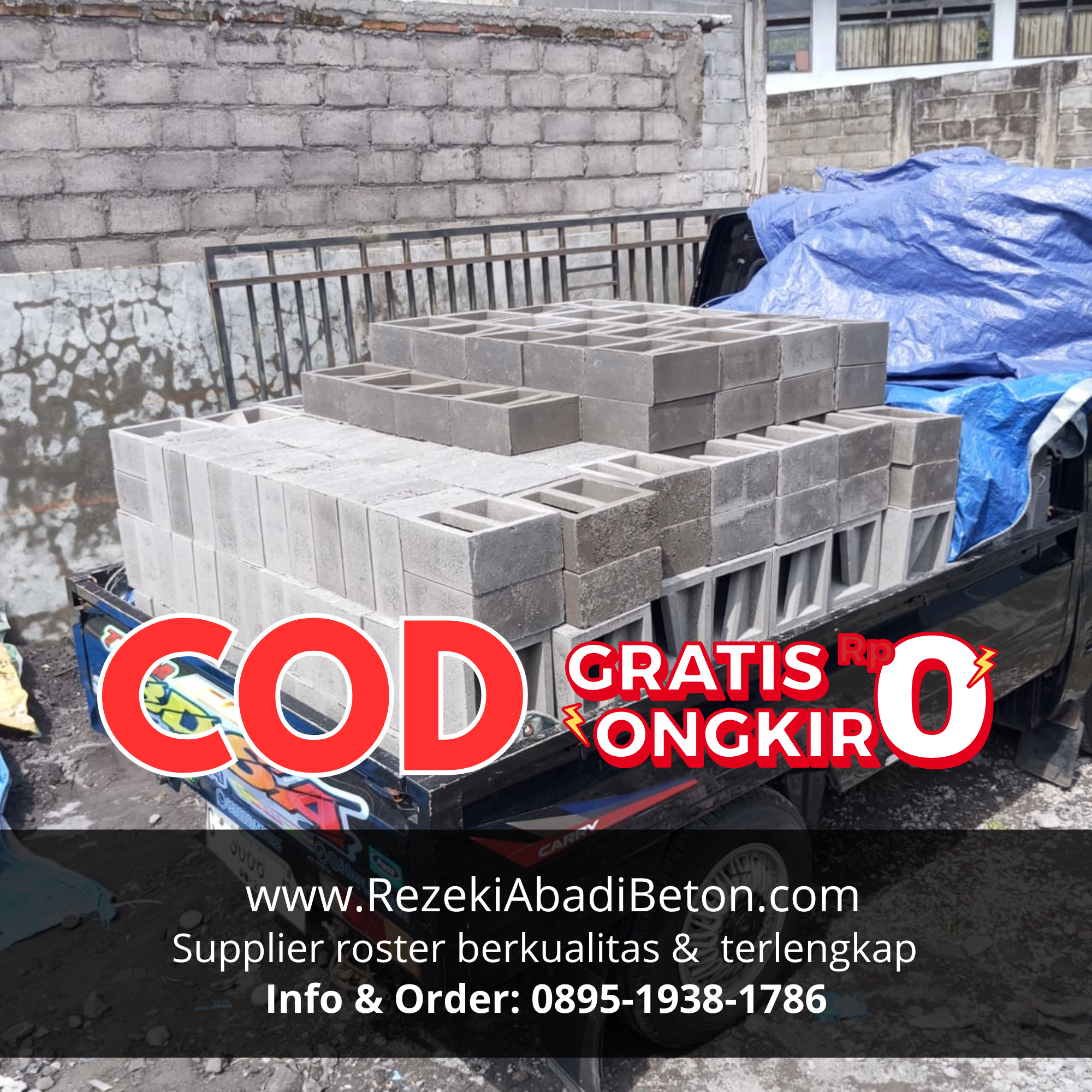 Layanan gratis ongkir dan COD untuk penjualan roster beton di Pati.
