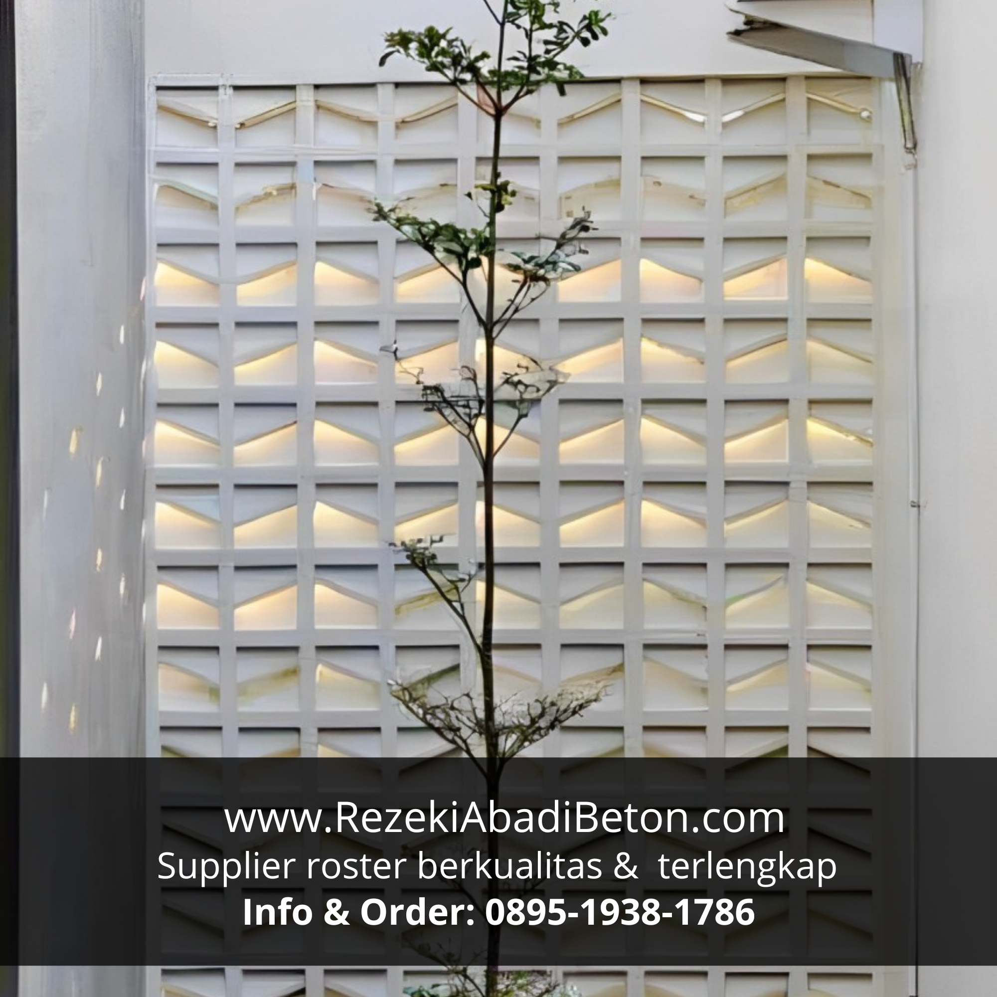 Roster beton anti tampias, solusi fungsional untuk area garasi di Blora.