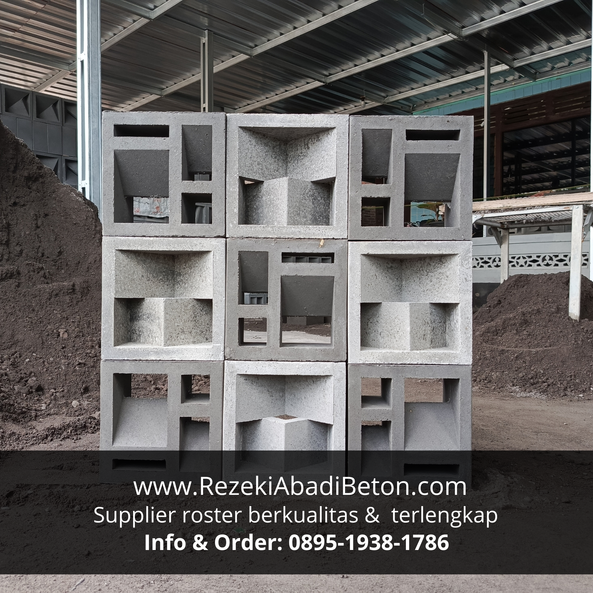 Produksi roster beton berkualitas dari pasir Merapi untuk pasar Boyolali.