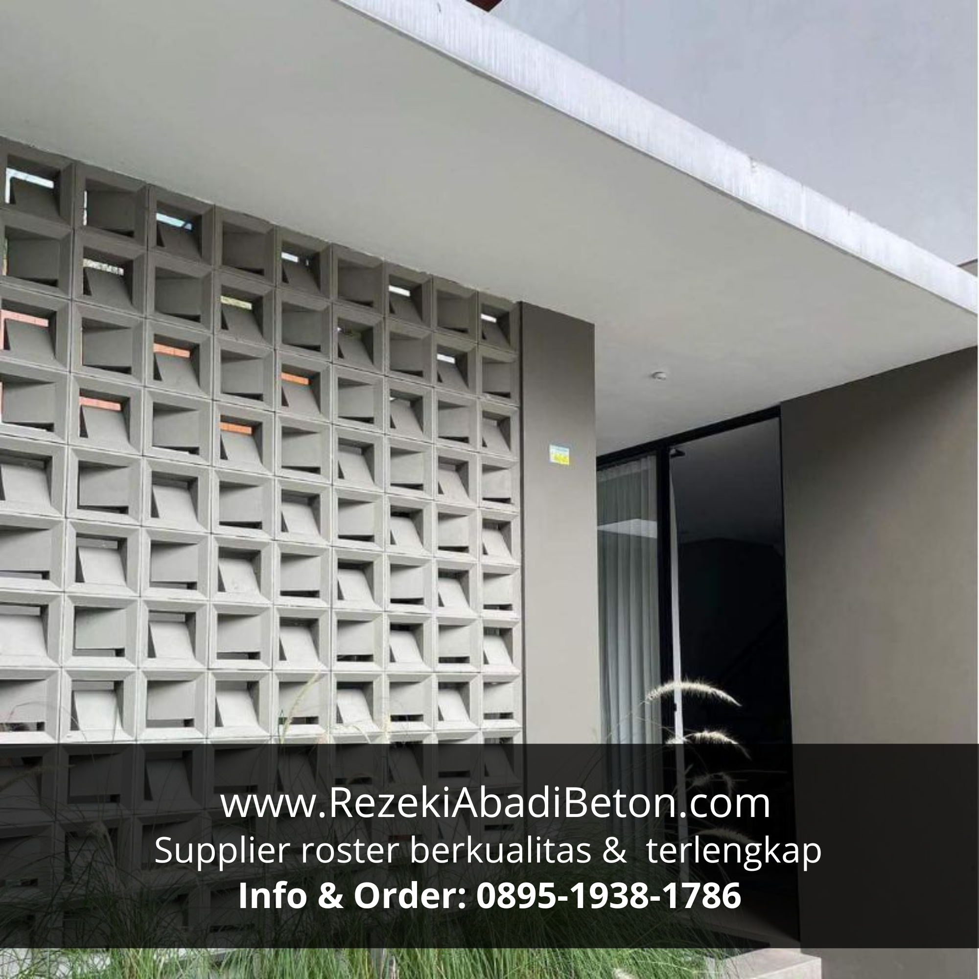 Roster beton anti tampias, solusi fungsional untuk area garasi di Demak.