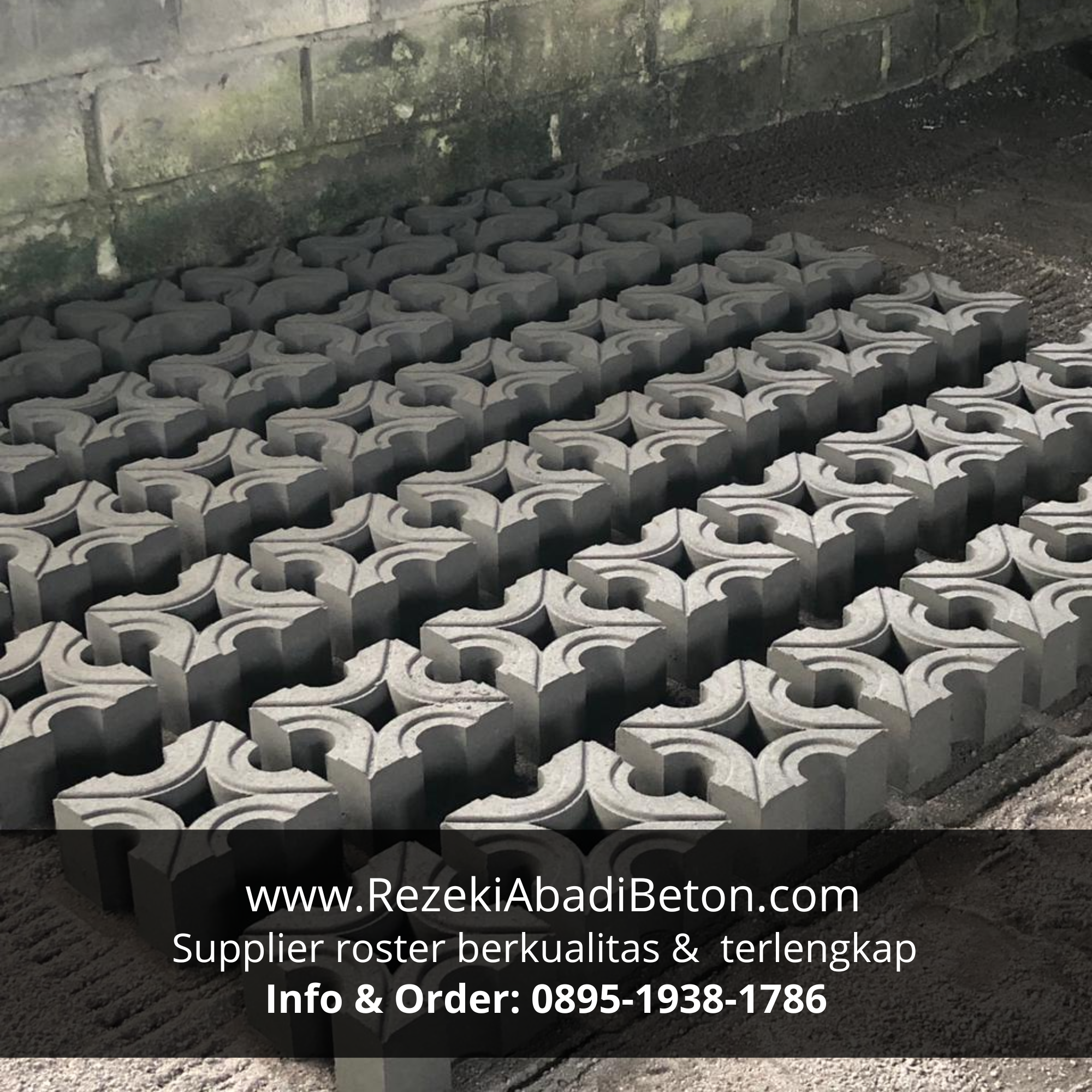 Produksi roster beton berkualitas di pabrik RezekiAbadiBeton.com.